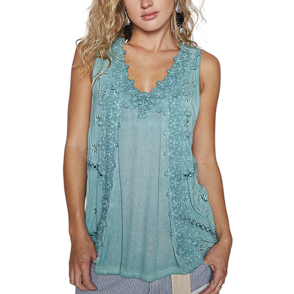 POL Floral Lace Sleeveless Top
